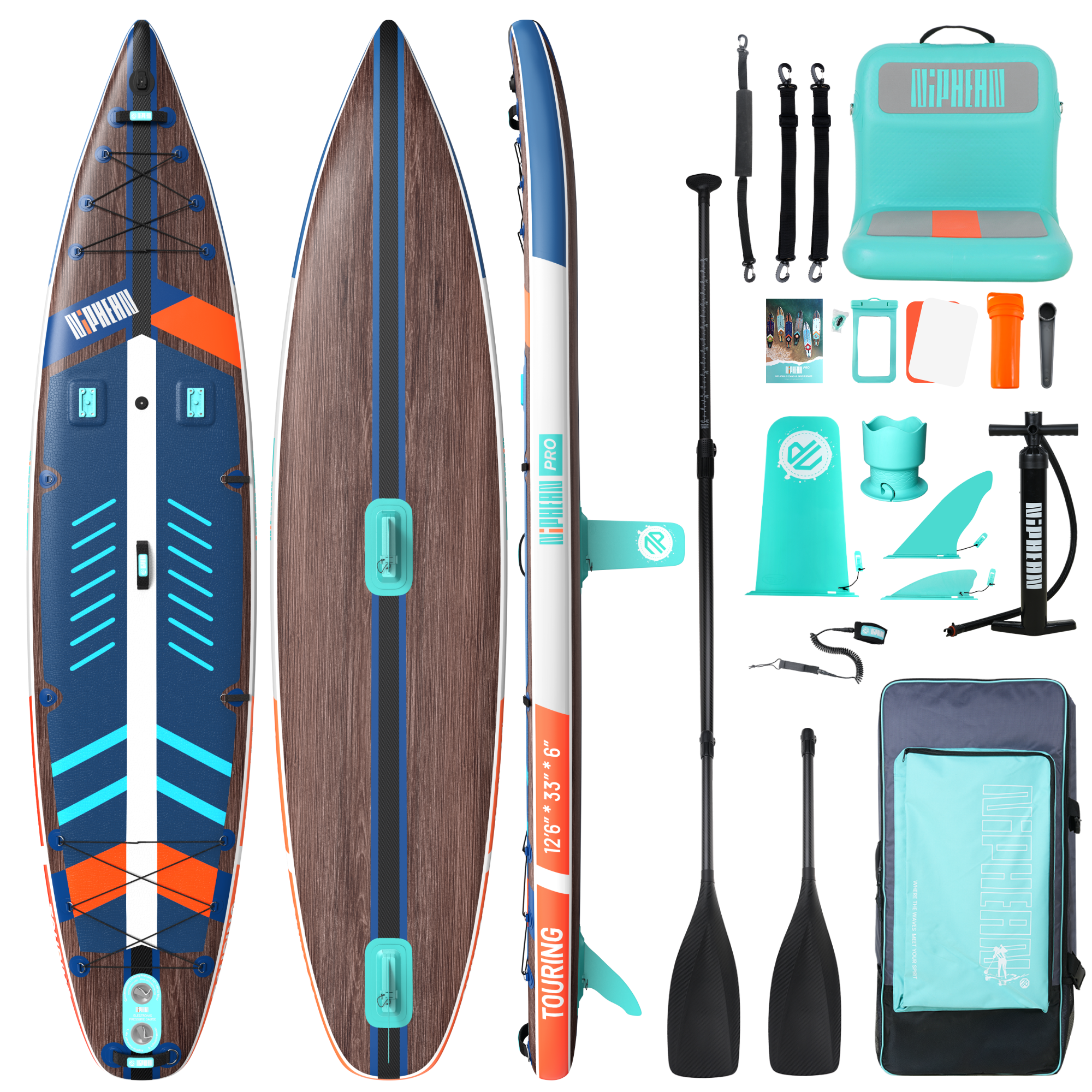 Niphean Pro Touring 12'6" Inflatable Stand Up Paddle Board Set