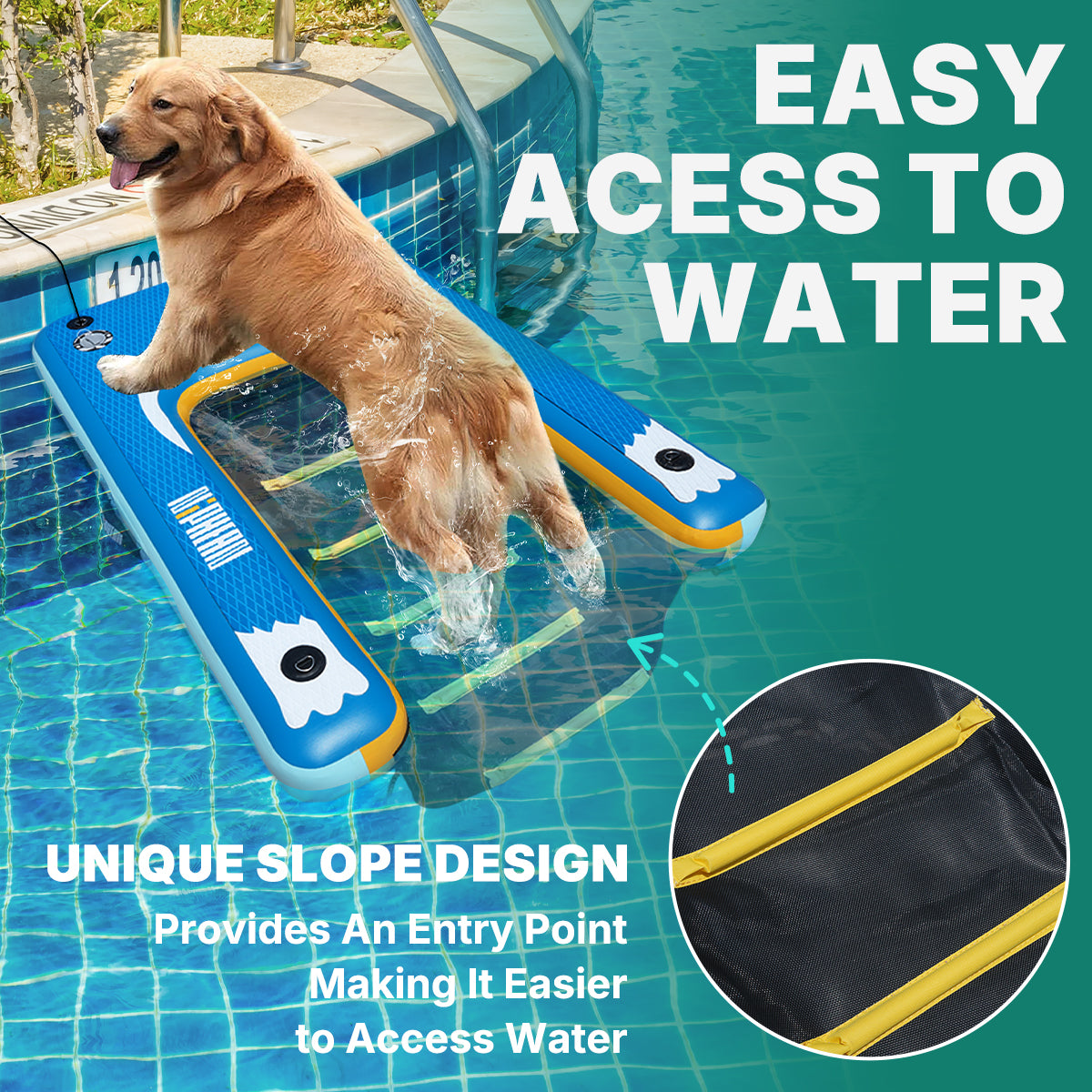 Inflatable Boat Ramp Niphean Inflatable Dog Boat Ramp – Non-Slip, Portable Ramp for Pets Up ...