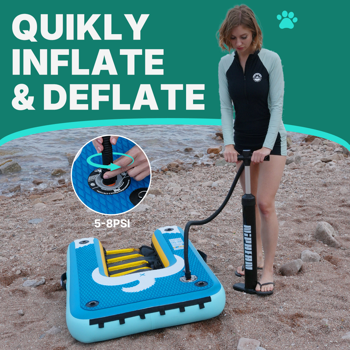 Inflatable Ramp Toy Niphean Inflatable Dog Boat Ramp – Non-Slip, Portable Ramp for Pets Up ...