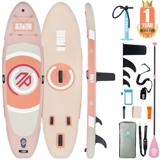 Niphean 10’ (305cm) Inflatable Paddle Boards SET, Versatile Yoga Paddle Board-Sunny Citrus