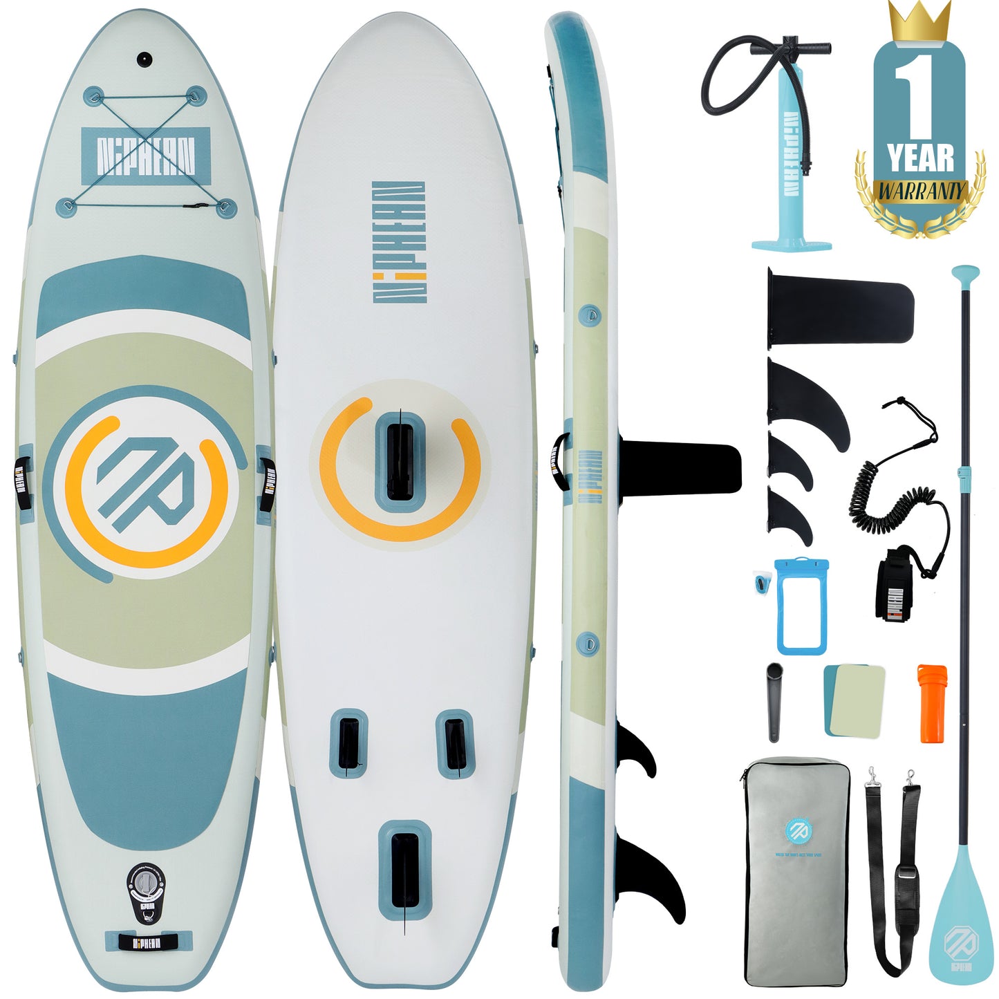 Aufblasbares Paddleboard von Niphean mit stabilem Flügel und langlebigem SUP-Zubehör, 10 Fuß aufblasbare Stand-Up-Paddleboards für Erwachsene und Jugendliche, vielseitiges Yoga-Paddleboard 