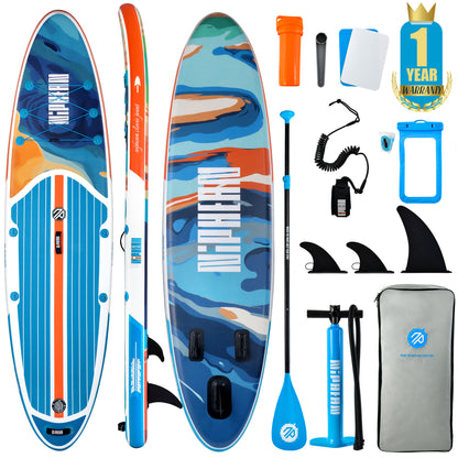 Niphean 10'6'' Aufblasbares Stand Up Paddle Board 01B mit SUP-Zubehör