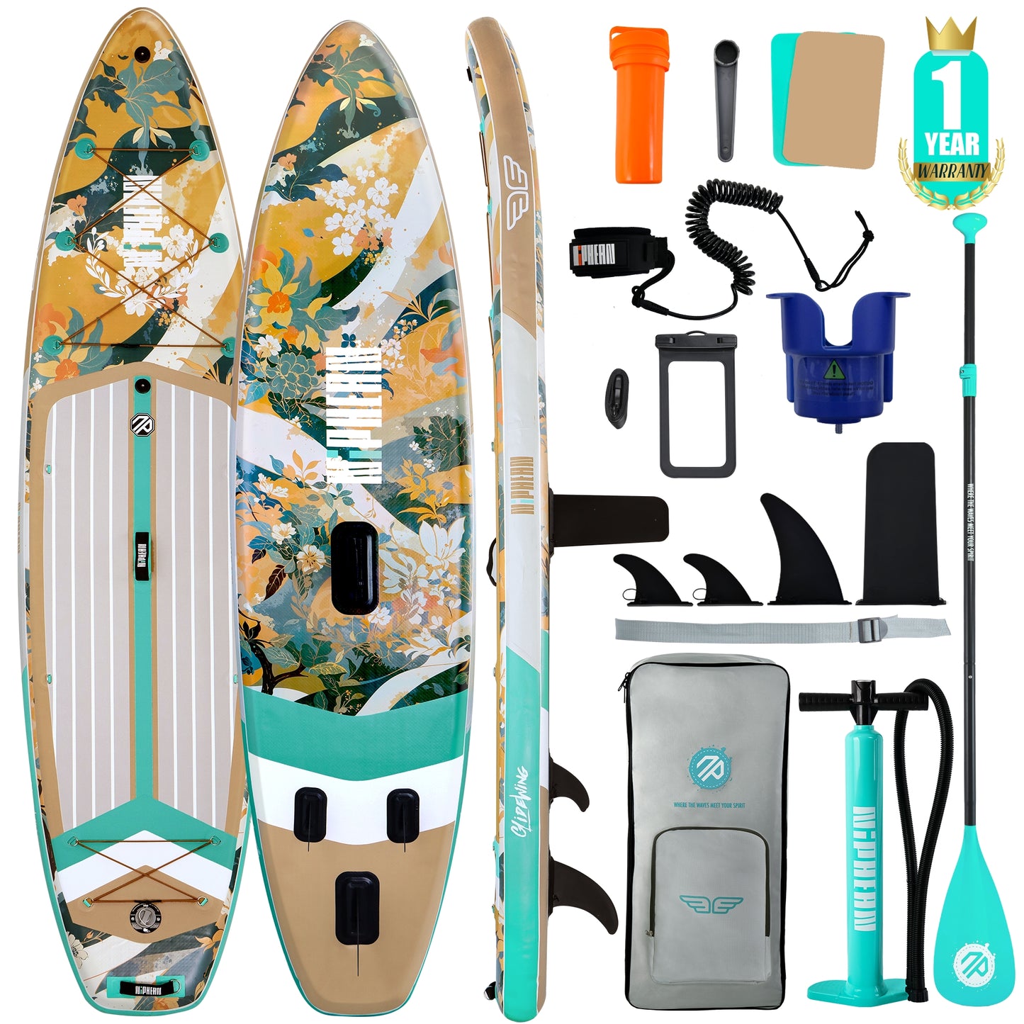 Niphean 11’ (335cm) Inflatable Stand Up Paddle Board Set - Zen Flow