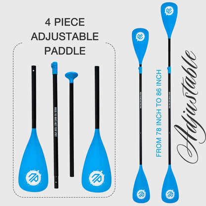 Niphean Sup Paddle, 4-Piece Dual-Use Detachable Floating Paddle Board Paddles, 78’’-86’’ Adjustable Kayak Paddle, Durable Oars