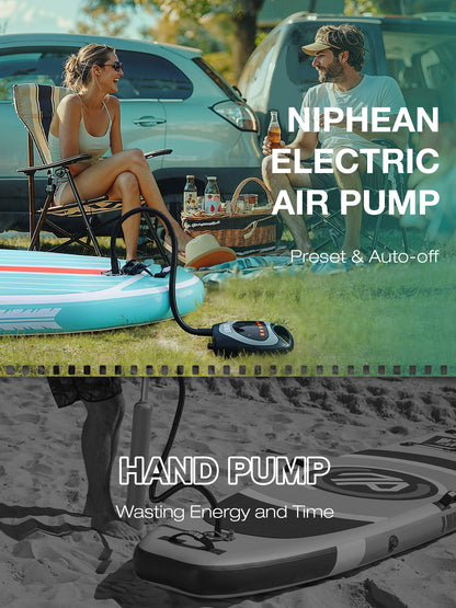 Niphean Inflatable Paddle Boards Pump with Auto-Off&Built-in Battery, 20 PSI High Pressure SUP Pump, Electric Pump for Paddle Board