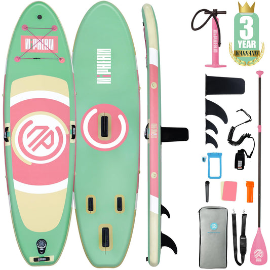 Niphean Inflatable Paddle Board with StabilTrac Fin and Durable SUP Accessories, 10’ Paddleboards Inflatable Stand up Paddle Boards for Adults & Youth, Versatile Yoga Paddle Board