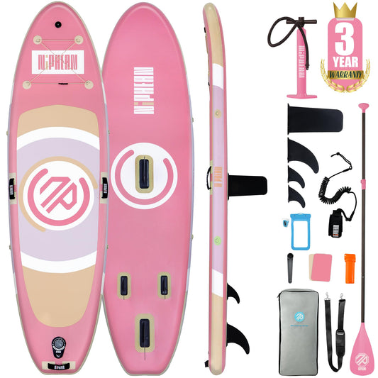 Niphean Inflatable Paddle Board with StabilTrac Fin and Durable SUP Accessories, 10’ Paddleboards Inflatable Stand up Paddle Boards for Adults & Youth, Versatile Yoga Paddle Board