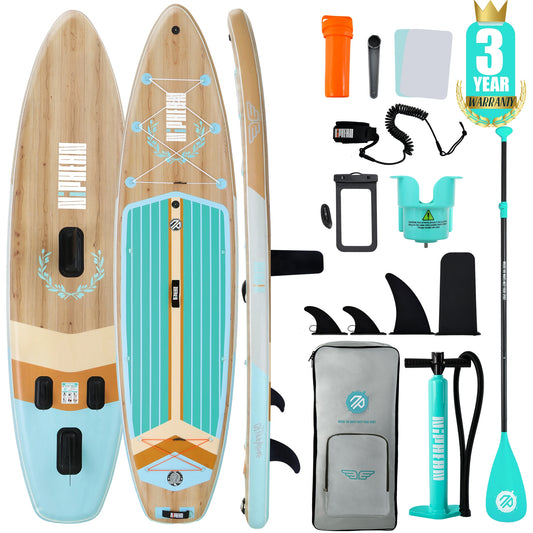 Niphean (Extra Large) Inflatable Paddle Board, SUP for 2+1 People/Family, Stand Up Paddle Board with (Beginner Friendly) StabilTrac Fin, Waterproof Phone Pouch, Paddleboards Inflatable, Gift Ideas