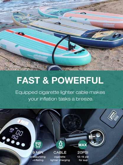 Niphean Inflatable Paddle Boards Pump with Auto-Off&Car Connector, 20 PSI High Pressure SUP Pump