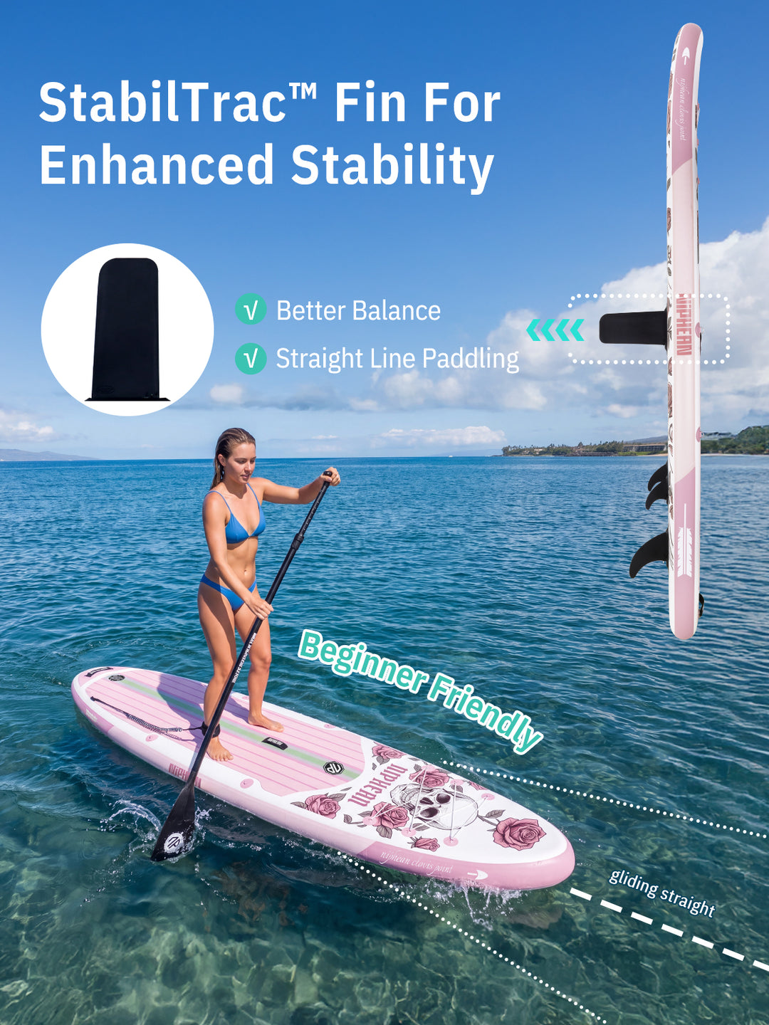 Niphean Halloween Limited Edition All-Round 10'6" Inflatable Stand Up Paddle Board Set - Rose Pink