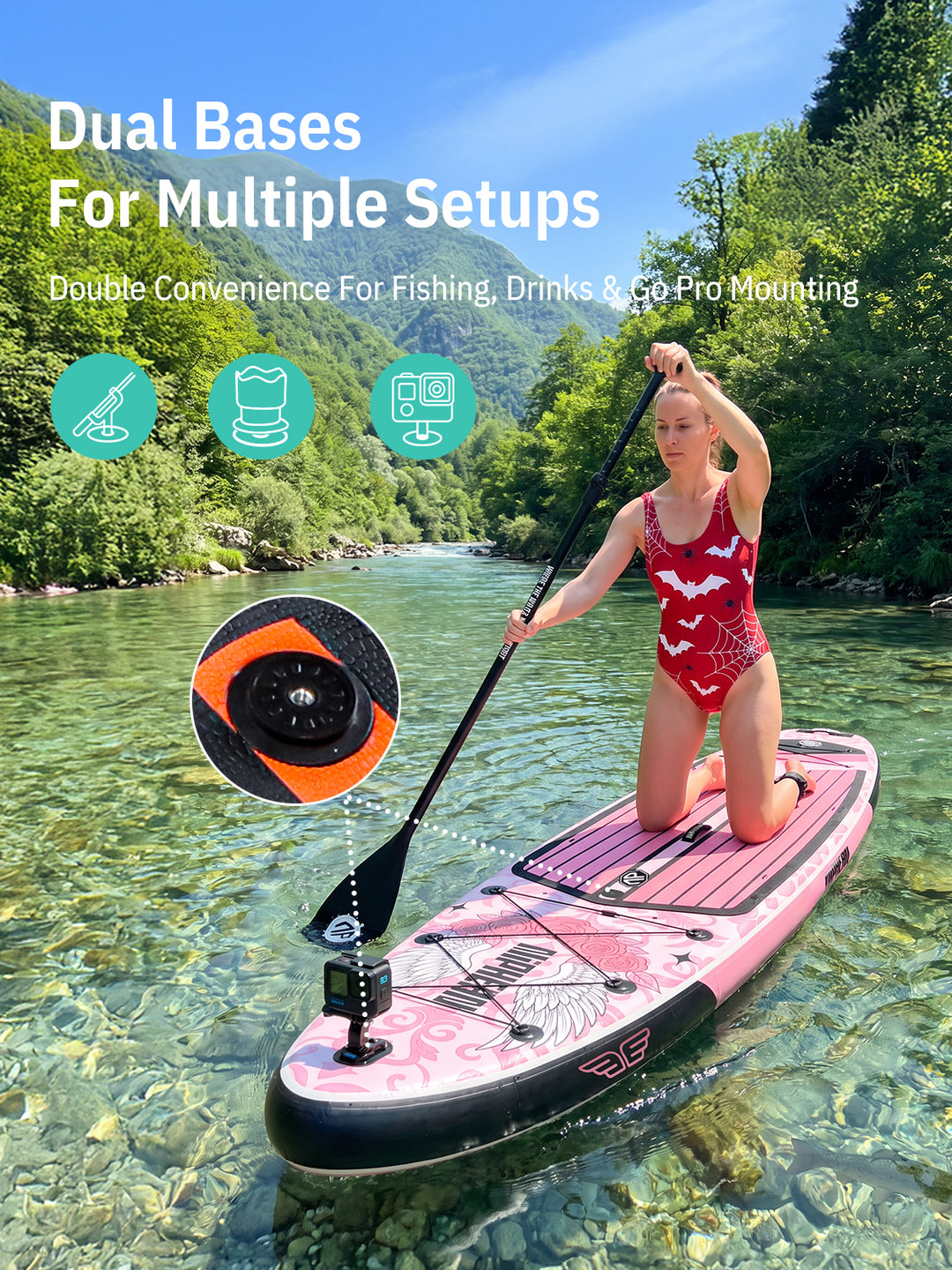 Niphean Halloween Limited Edition All-Round 11' Inflatable Stand Up Paddle Board Set - Rose Pink