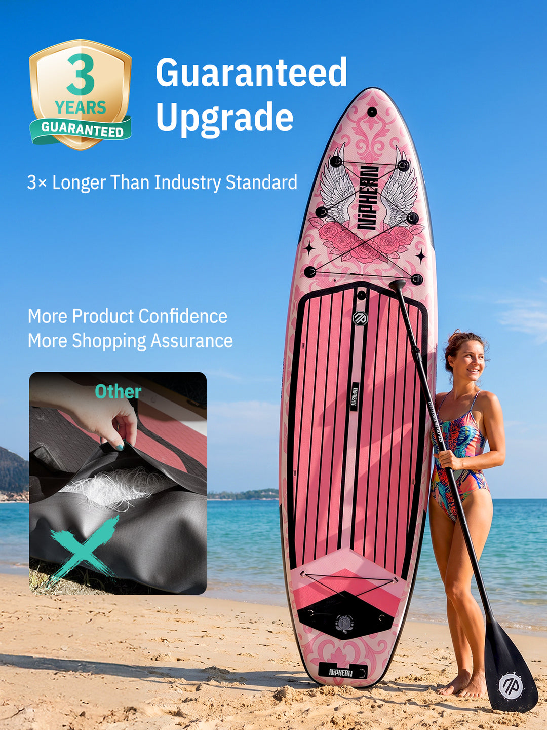 Niphean Halloween Limited Edition All-Round 11' Inflatable Stand Up Paddle Board Set - Rose Pink