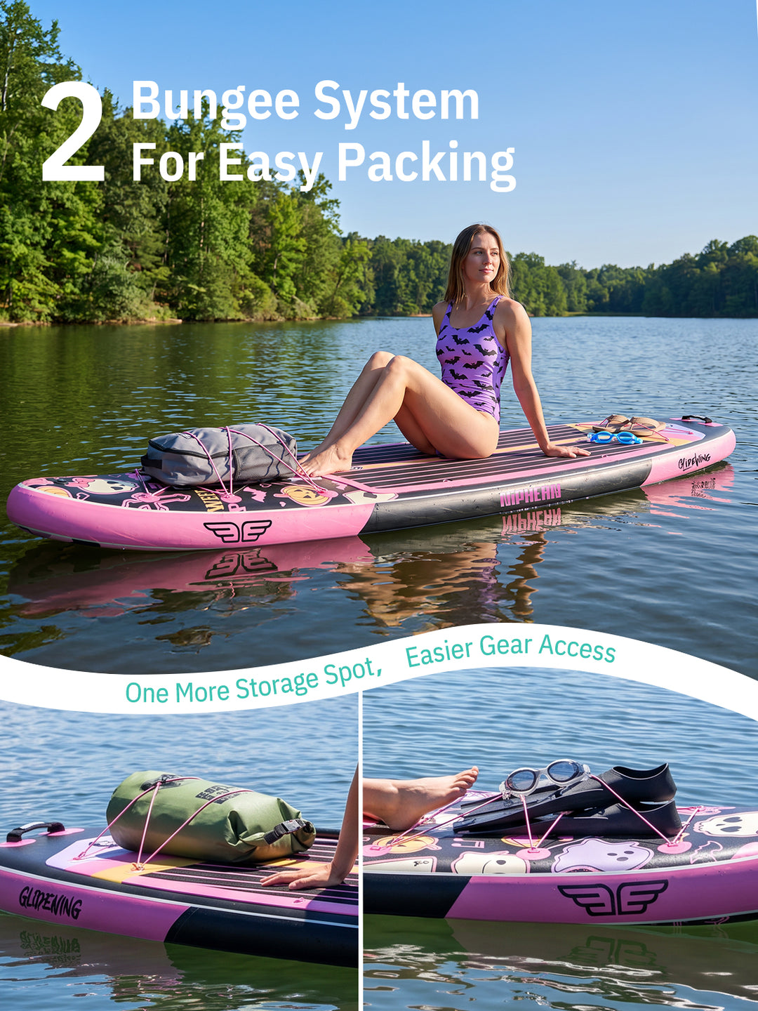 Niphean Halloween Limited Edition All-Round 11' Inflatable Stand Up Paddle Board Set - Pink Black