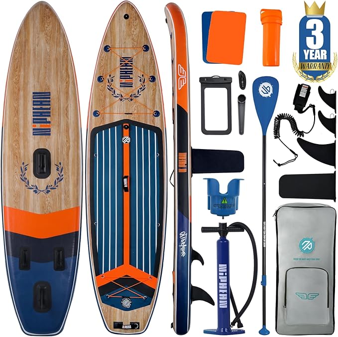Niphean 11’ (335cm) Inflatable Stand Up Paddle Board Set - Teak Zephyr