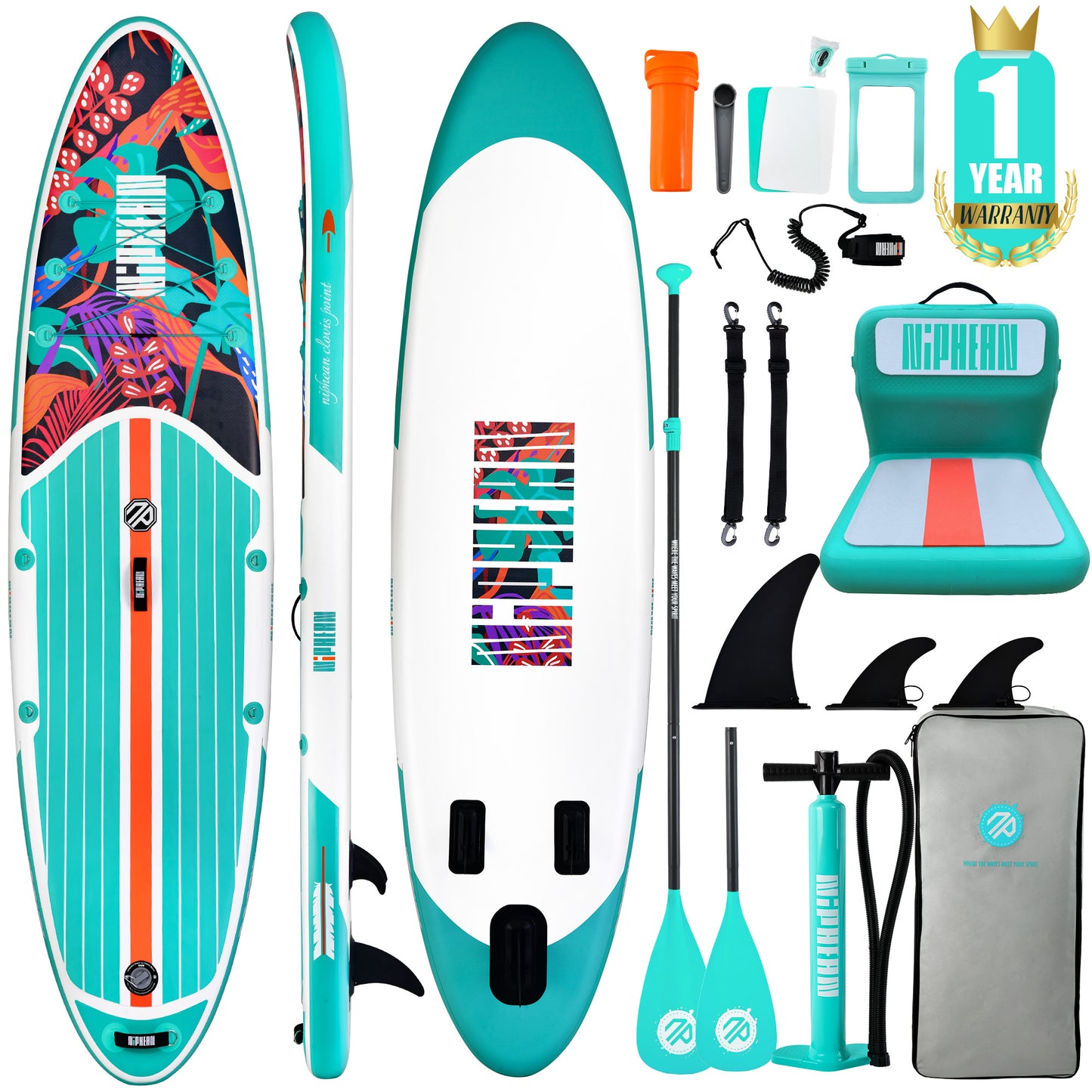 Niphean 10'6" (320cm) Inflatable Paddle Boards Set - Summer Breeze